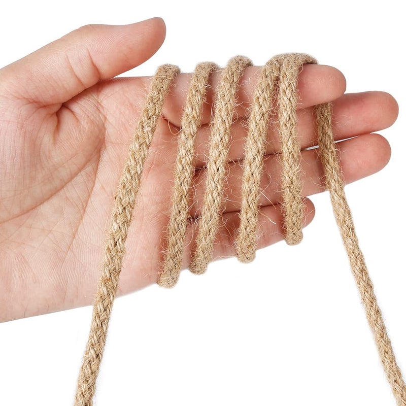 Tenn Well 5mm Jute Twine, 100 Feet Braided Natural Rope, Thick Twine for Crafts, Gift Wrapping, Gardening, Cat Tower Repair, Macrame Jute Cord - Image 3